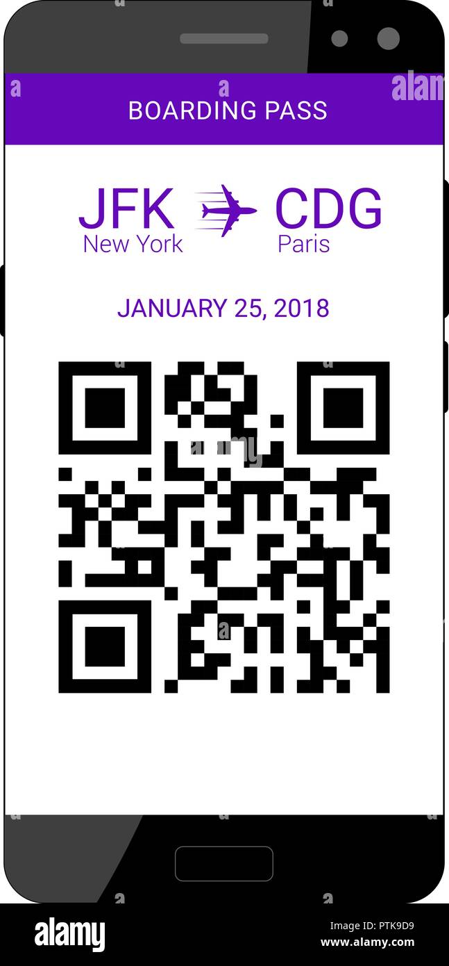 boarding pass on smartphone Stock Vector Image & Art Alamy