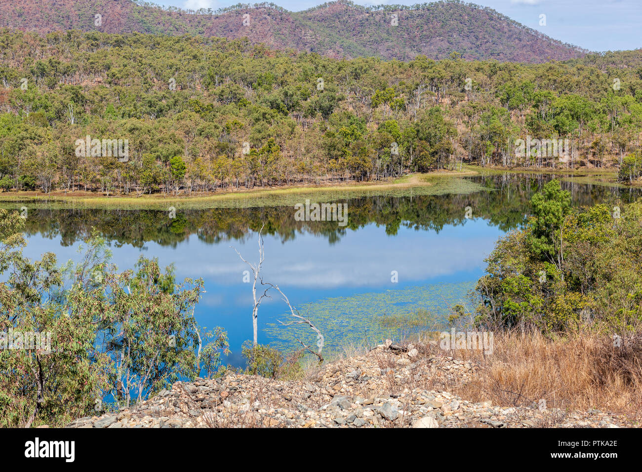 Dam at an Abandoned Mine in North Queensland, Australia Stock Photo