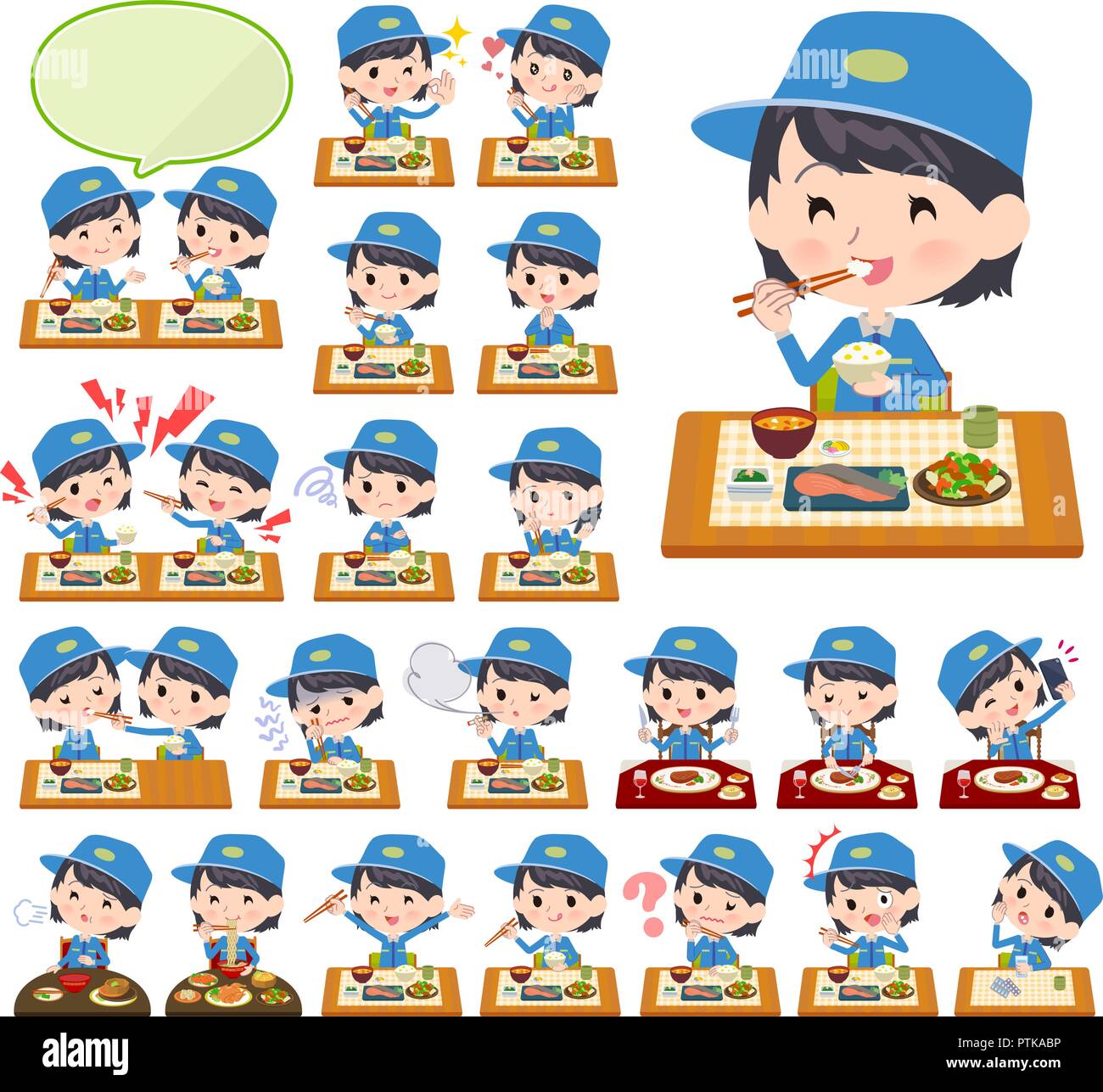 A Set Of Delivery Women About Meals Japanese And Chinese Cuisine Western Style Dishes And So On It S Vector Art So It S Easy To Edit Stock Vector Image Art Alamy