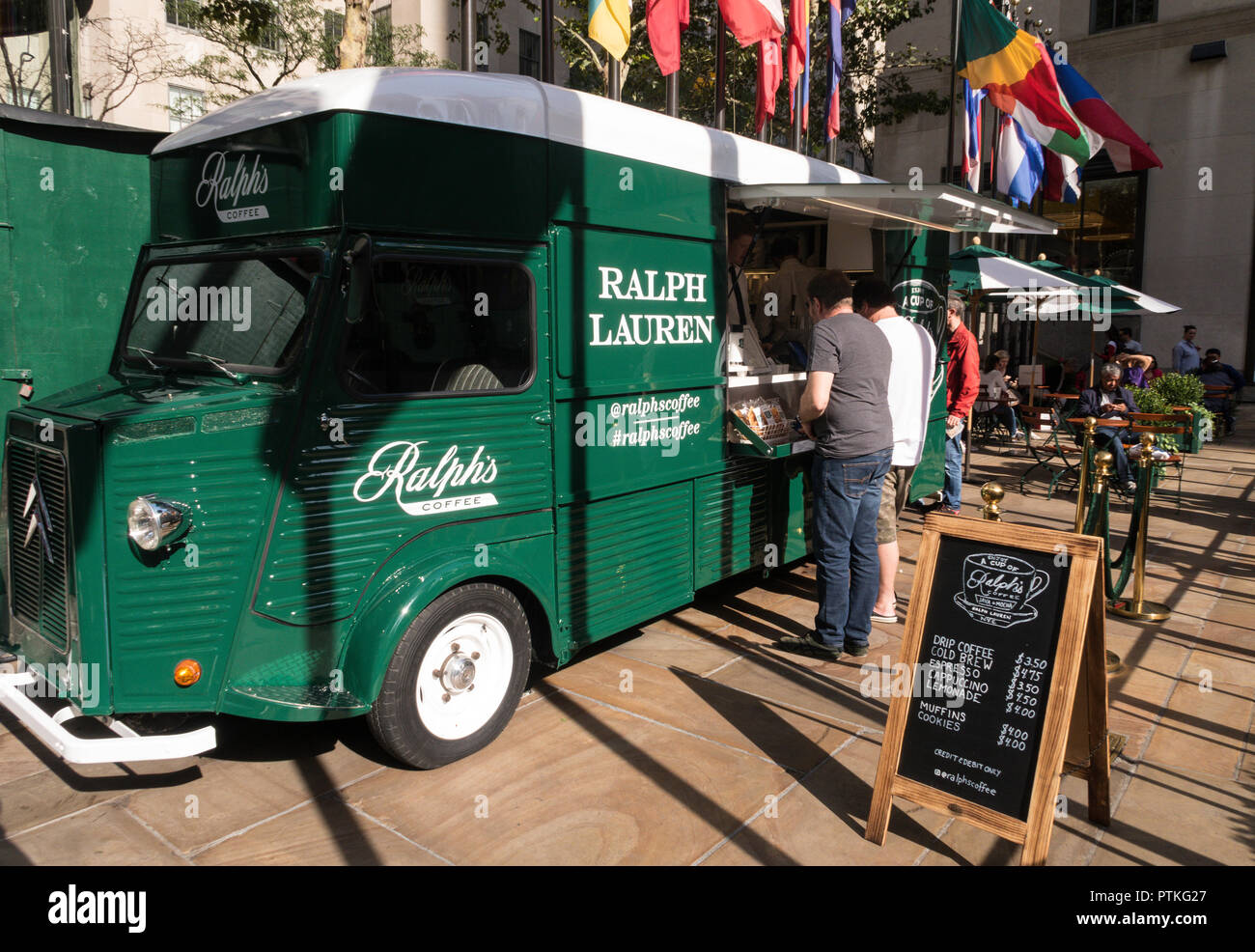 Special promotion Ralph Lauren coffee truck in Rockefeller Center, NYC, USA  Stock Photo - Alamy