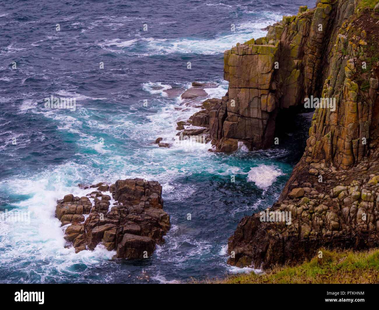 Waves hitting beach cliff sunset hi-res stock photography and images ...