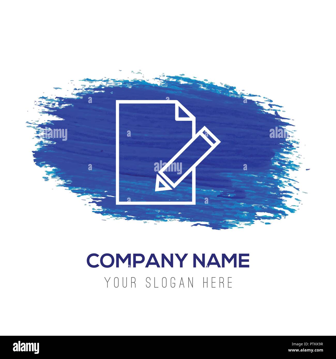 Pencil, note icon - Blue watercolor background Stock Vector Image & Art ...