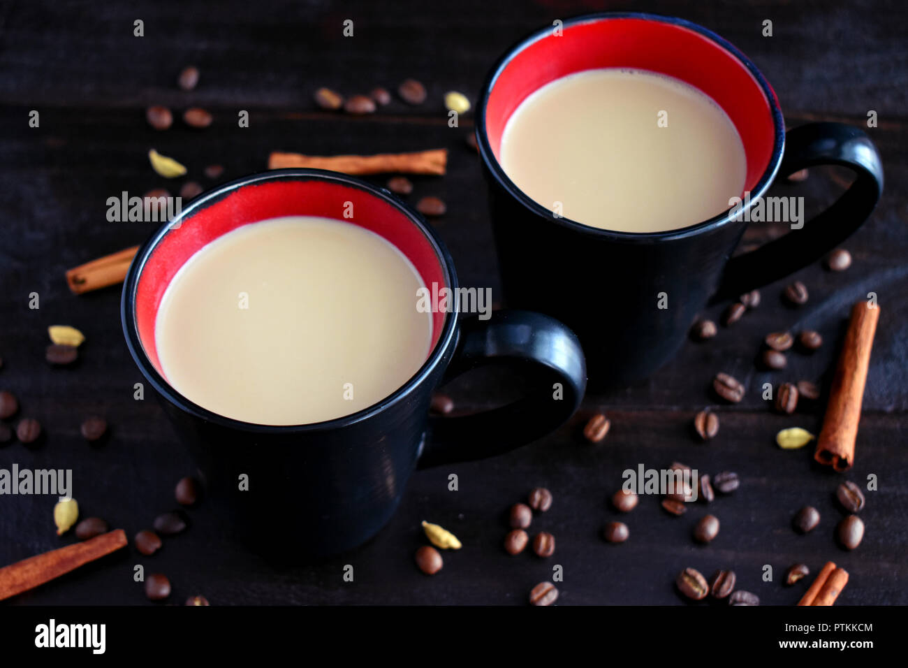 Creamy Coffee Spiced with Cinnamon & Cardamom Stock Photo Alamy