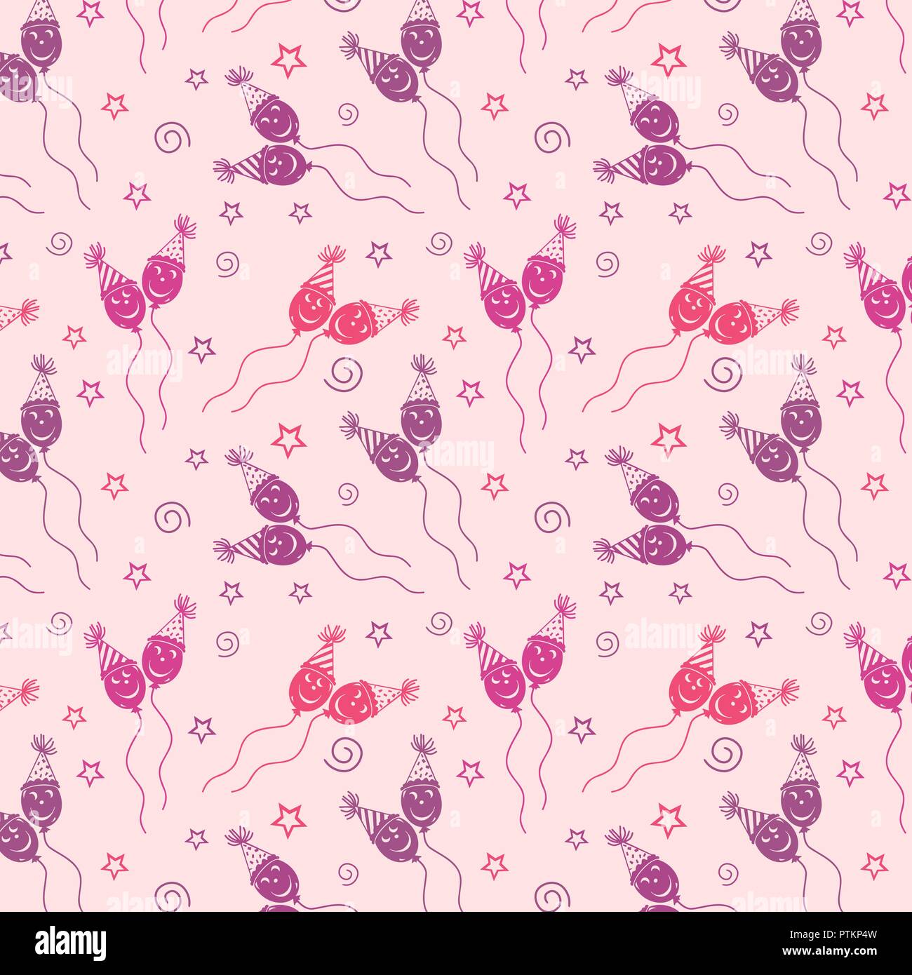 Happy birthday pattern Background with purple color Stock Vector Image