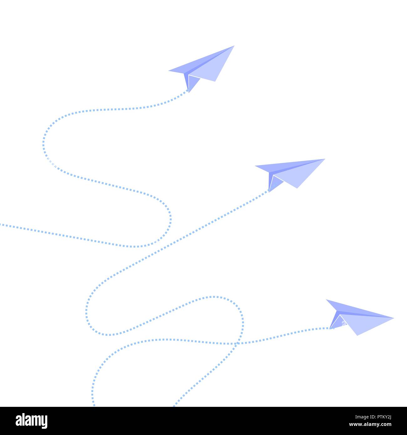 Blue Paper Plane Set Stock Vector