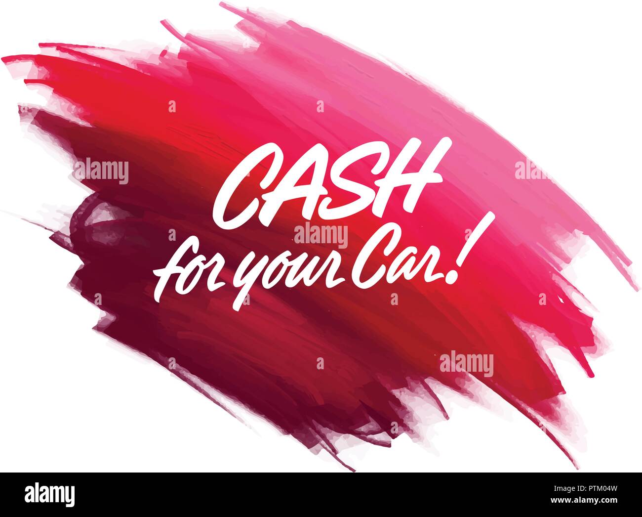 Hand-written lettering brush phrase Cash for your car with watercolor ...