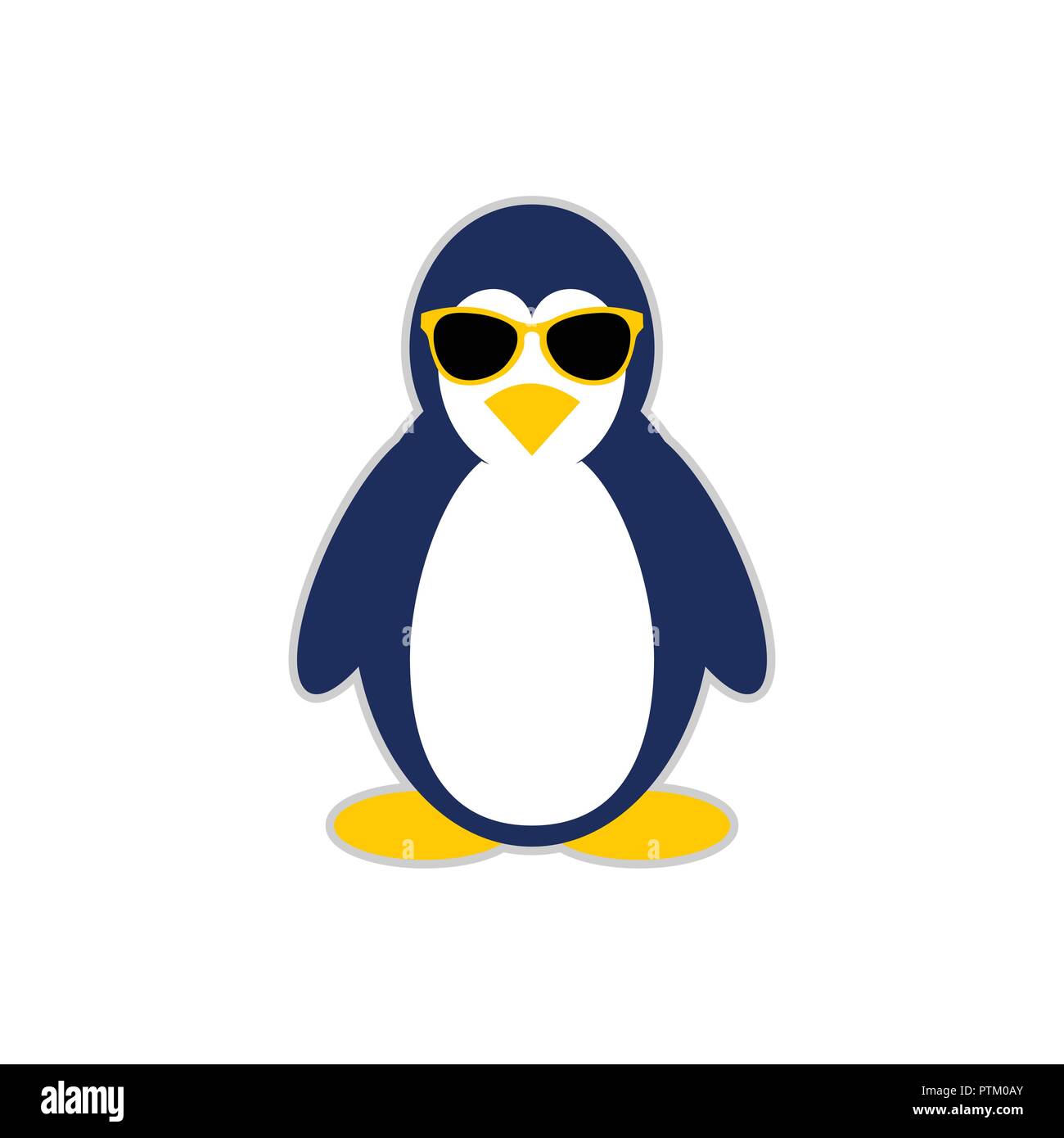 Cool Penguin Mascot Character Vector Symbol Graphic Logo Design Stock