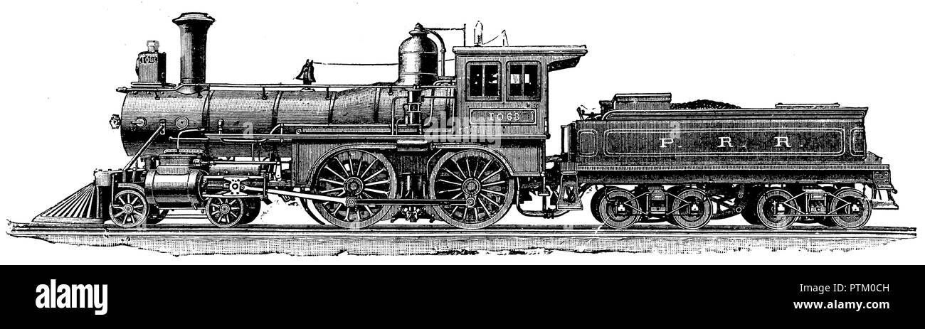 American passenger locomotive, 1900 Stock Photo - Alamy
