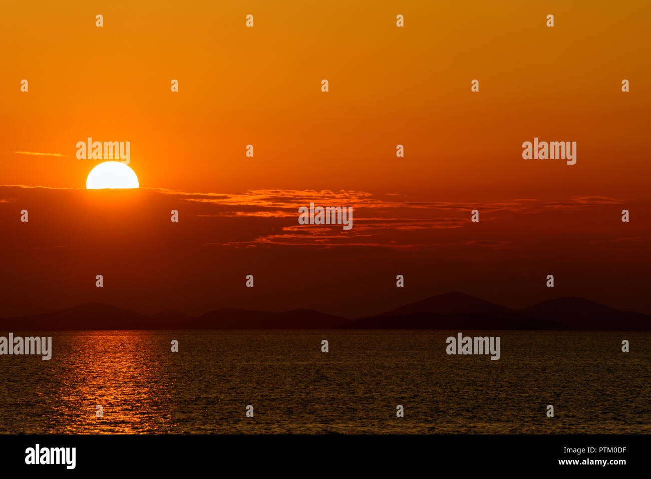 Sunset near Primosten, Dalmatia, Croatia Stock Photo