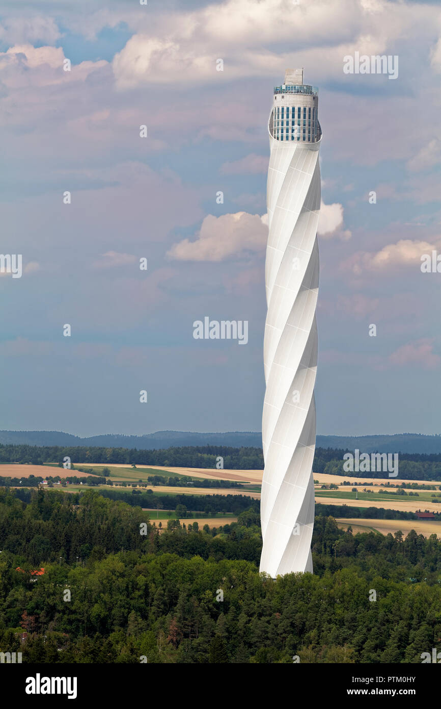 Thyssenkrupp test tower for elevators with visitor platform, Rottweil, Baden Württemberg, Germany Stock Photo