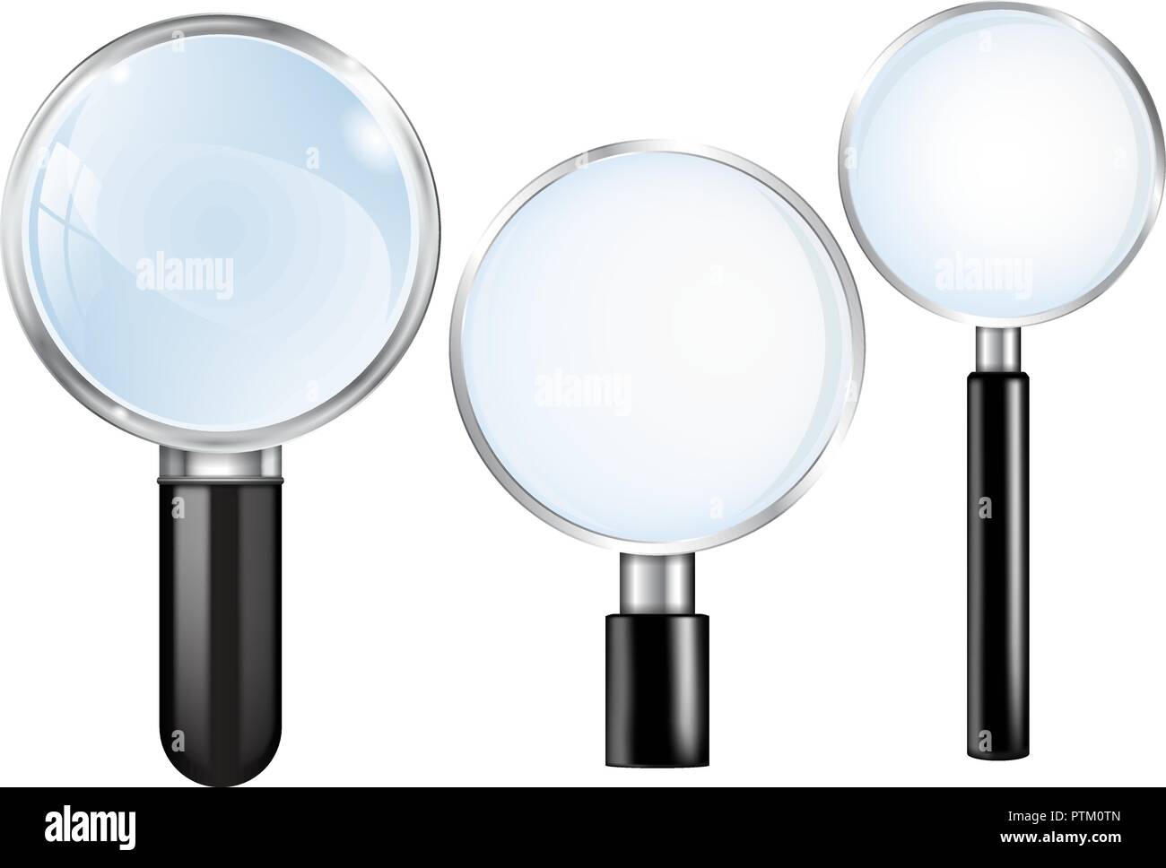 Magnifying glass. Set Stock Vector