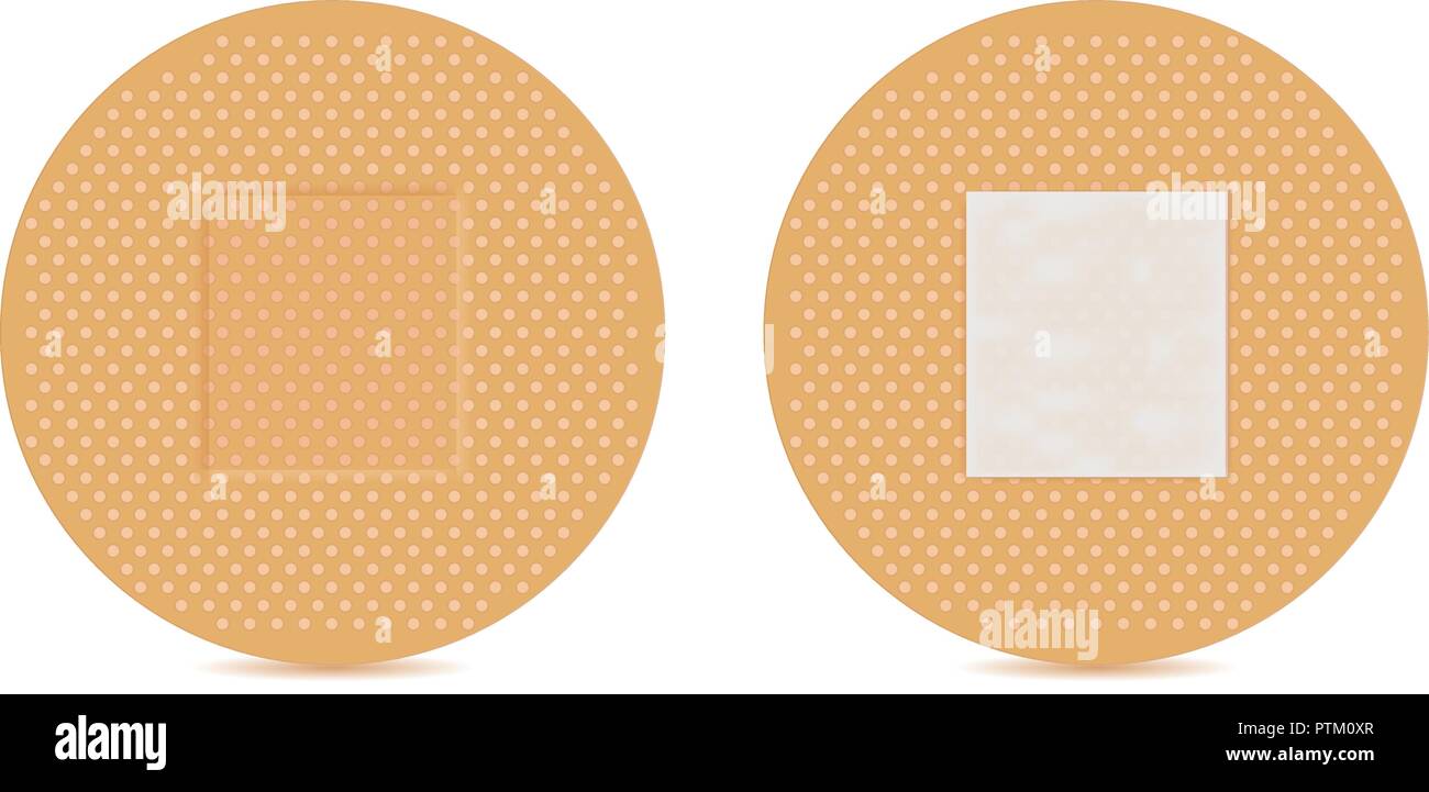 Adhesive bandage. Brown set Stock Vector