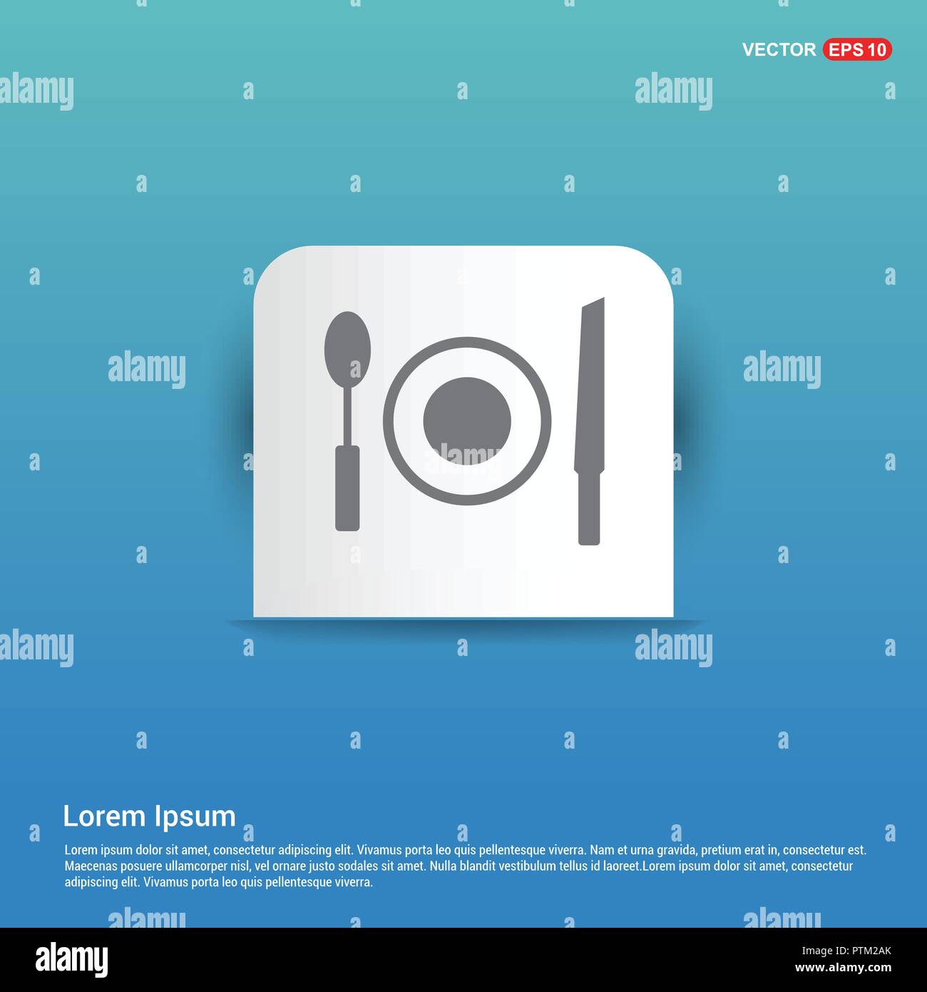 lunch-time-icon-blue-sticker-button-stock-vector-image-art-alamy