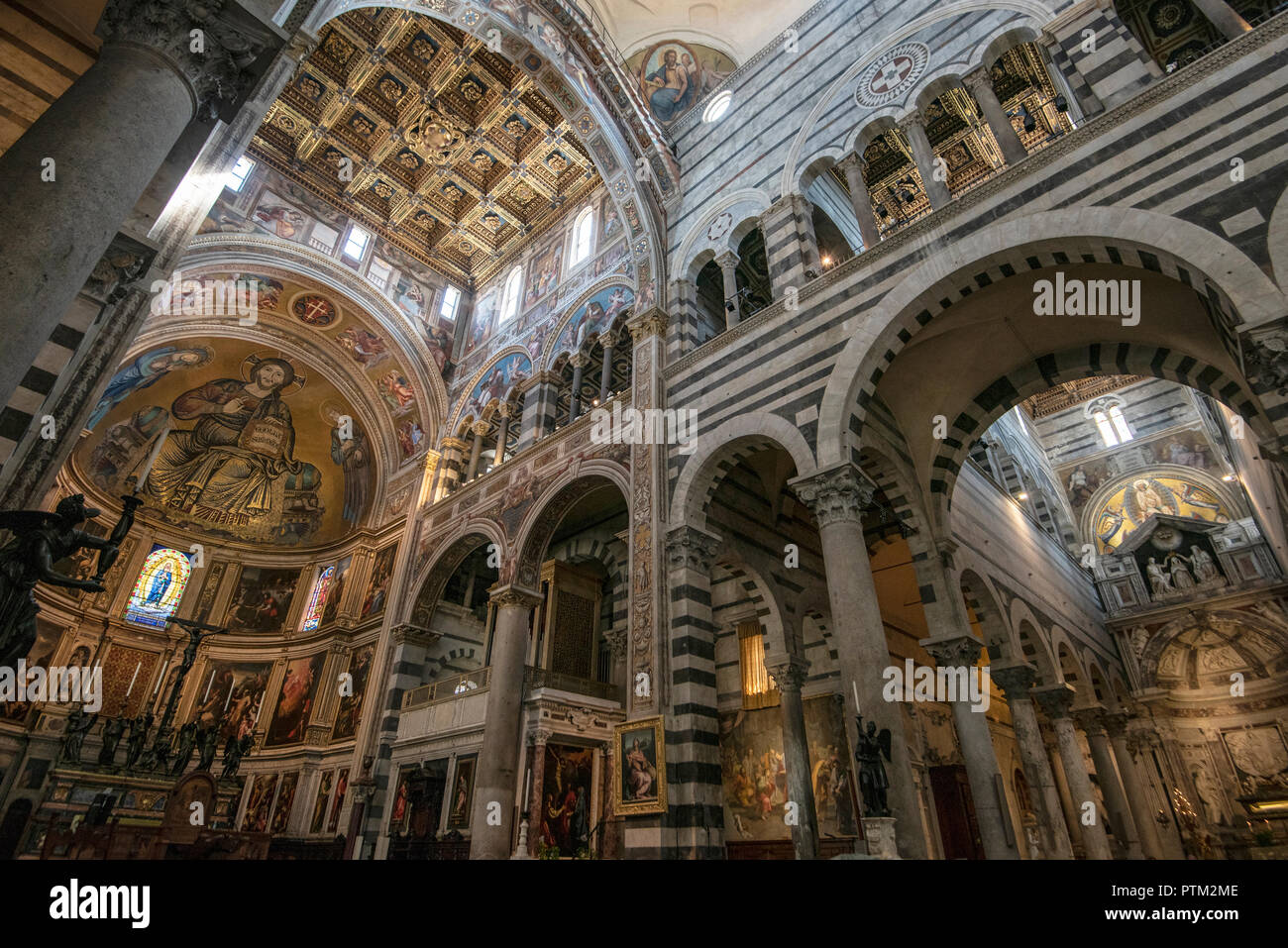 Inside the Duomo of Pisa. Stock Photo