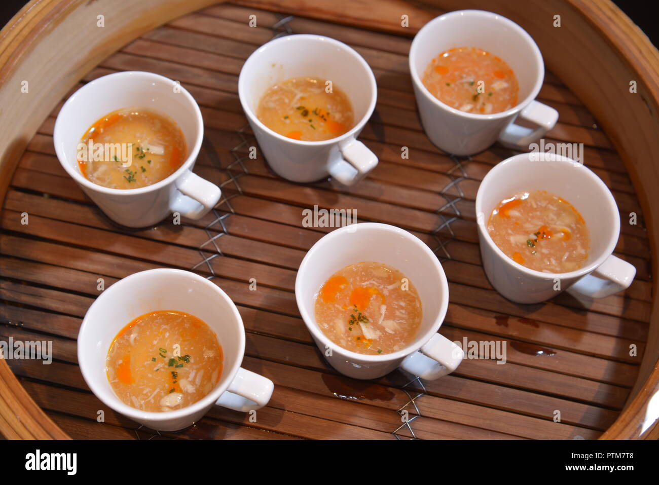 Soup in the food steamer Stock Photo Alamy