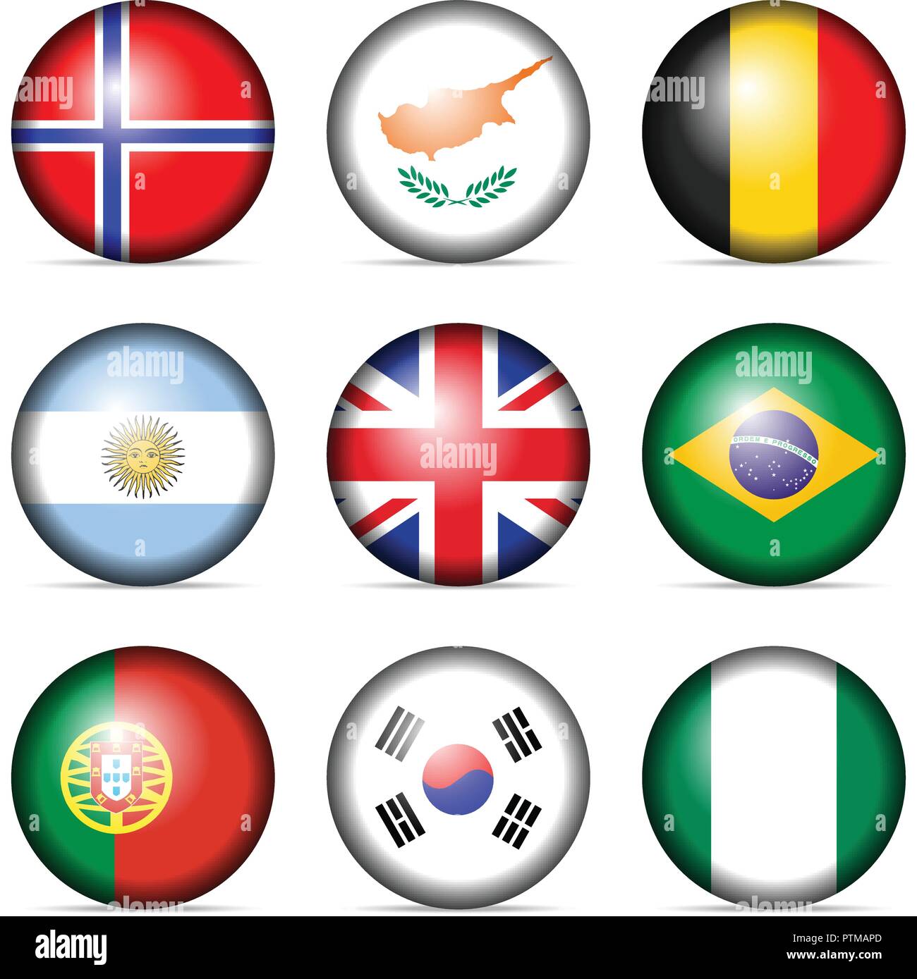 National flag set on a white background Stock Vector Image & Art - Alamy