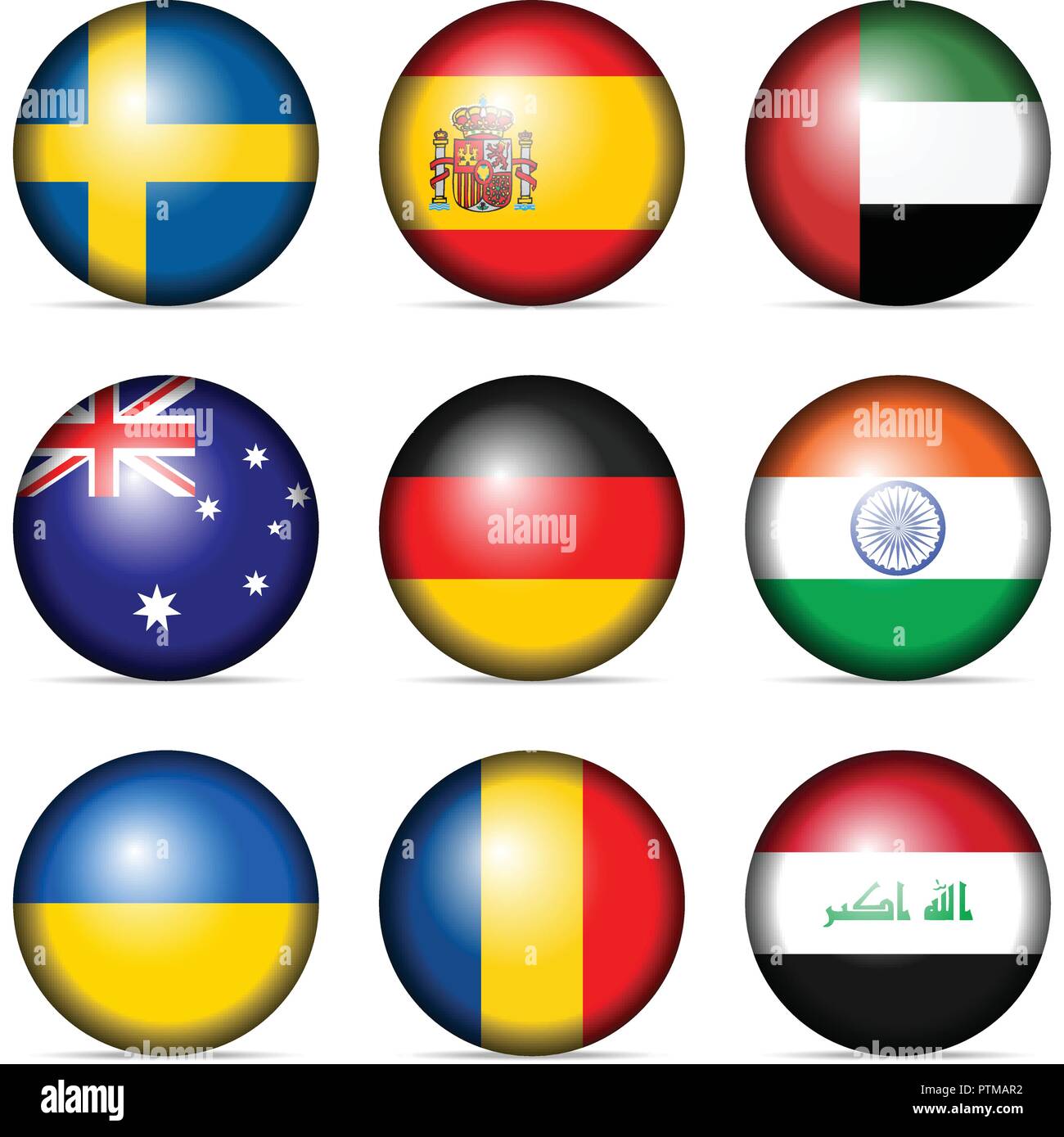National flag set on a white background Stock Vector Image & Art - Alamy