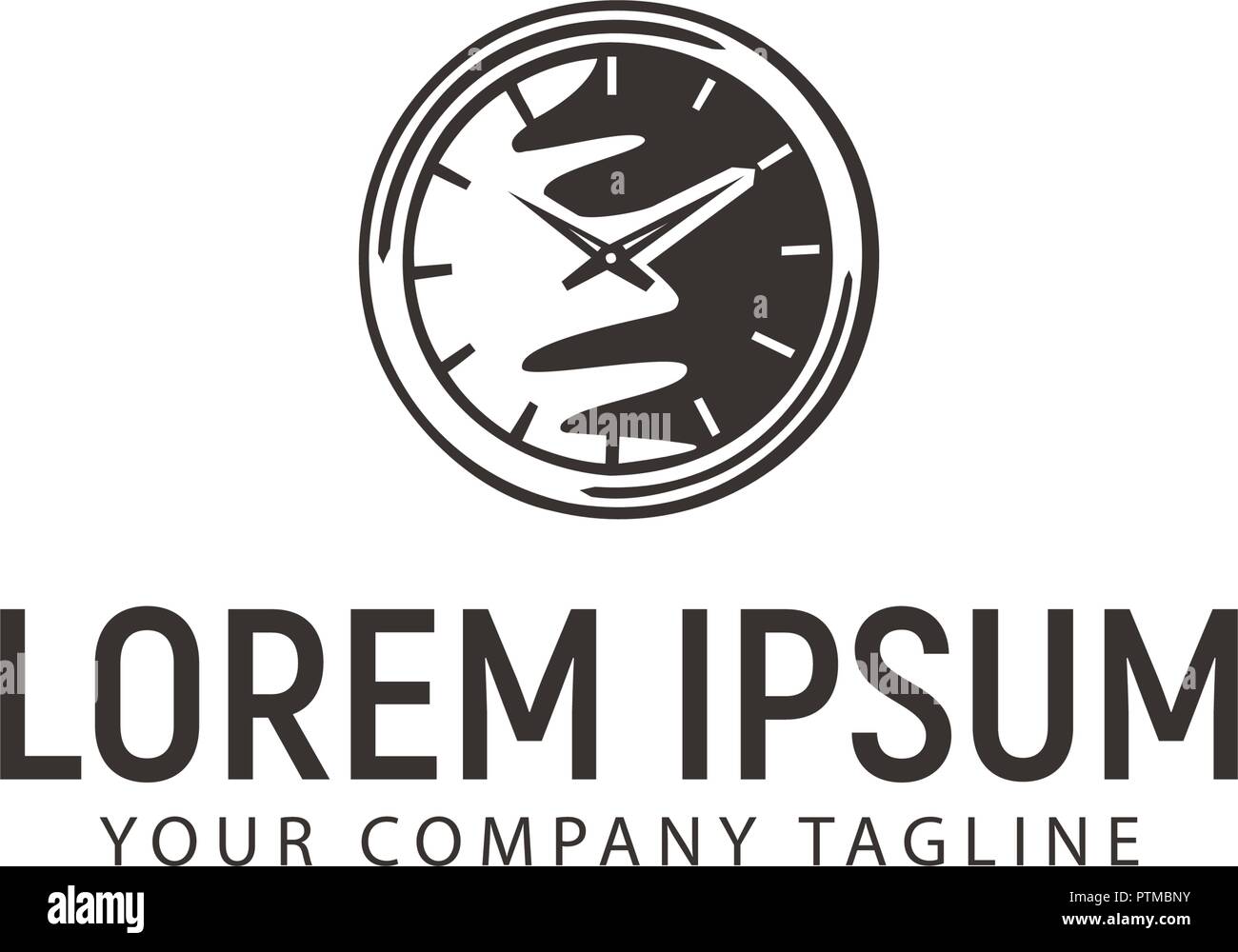 clock logo. hand drawn vintage design concept template Stock Vector Image & Art Alamy