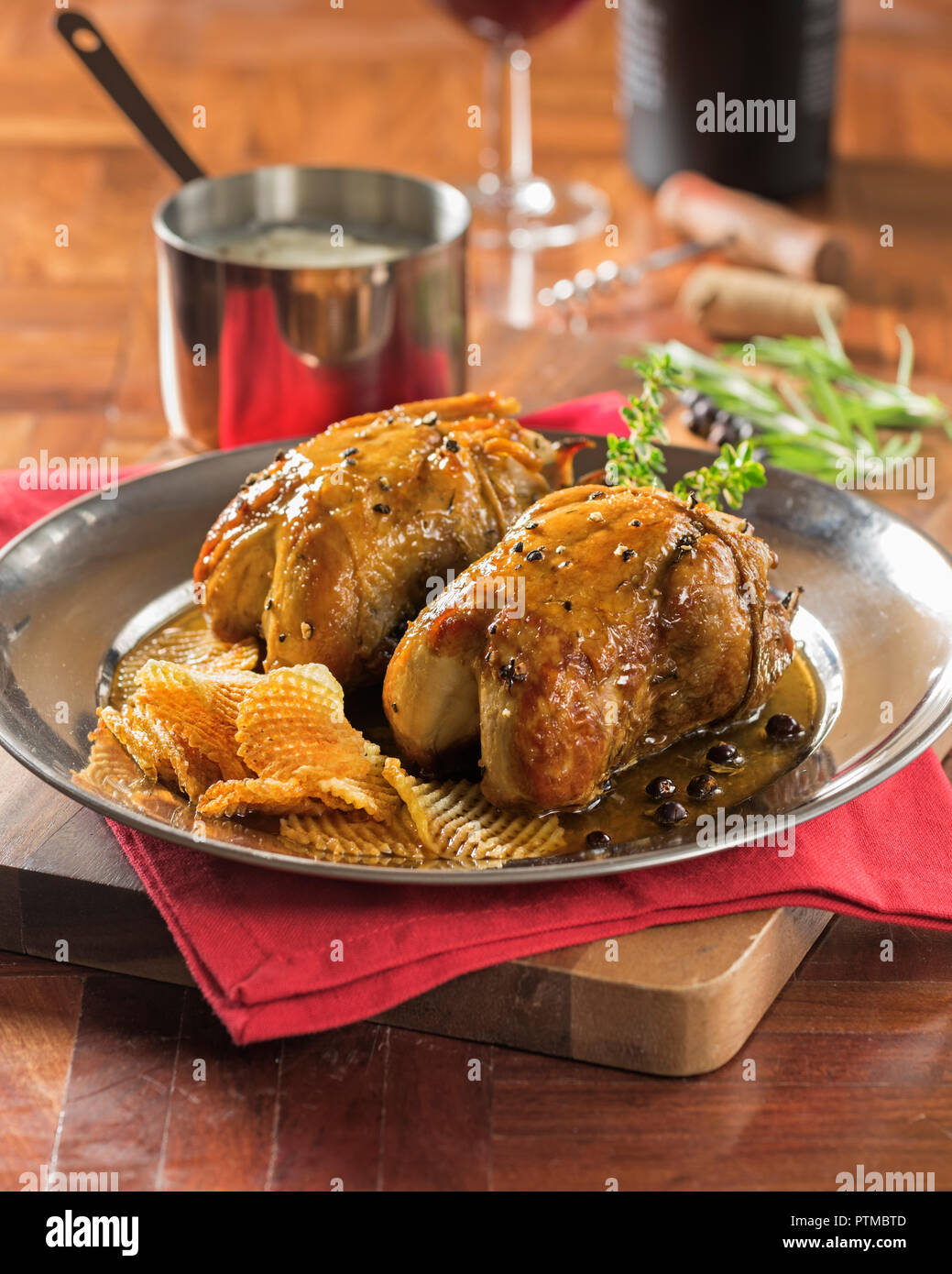 Roast partridge. Game bird UK Stock Photo Alamy