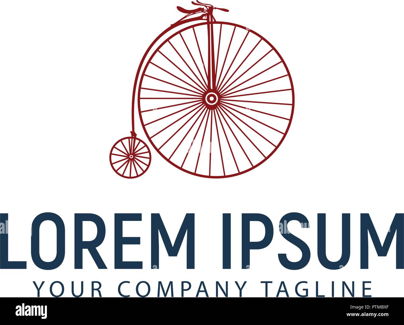 vintage old bike logo design concept template Stock Vector Image & Art