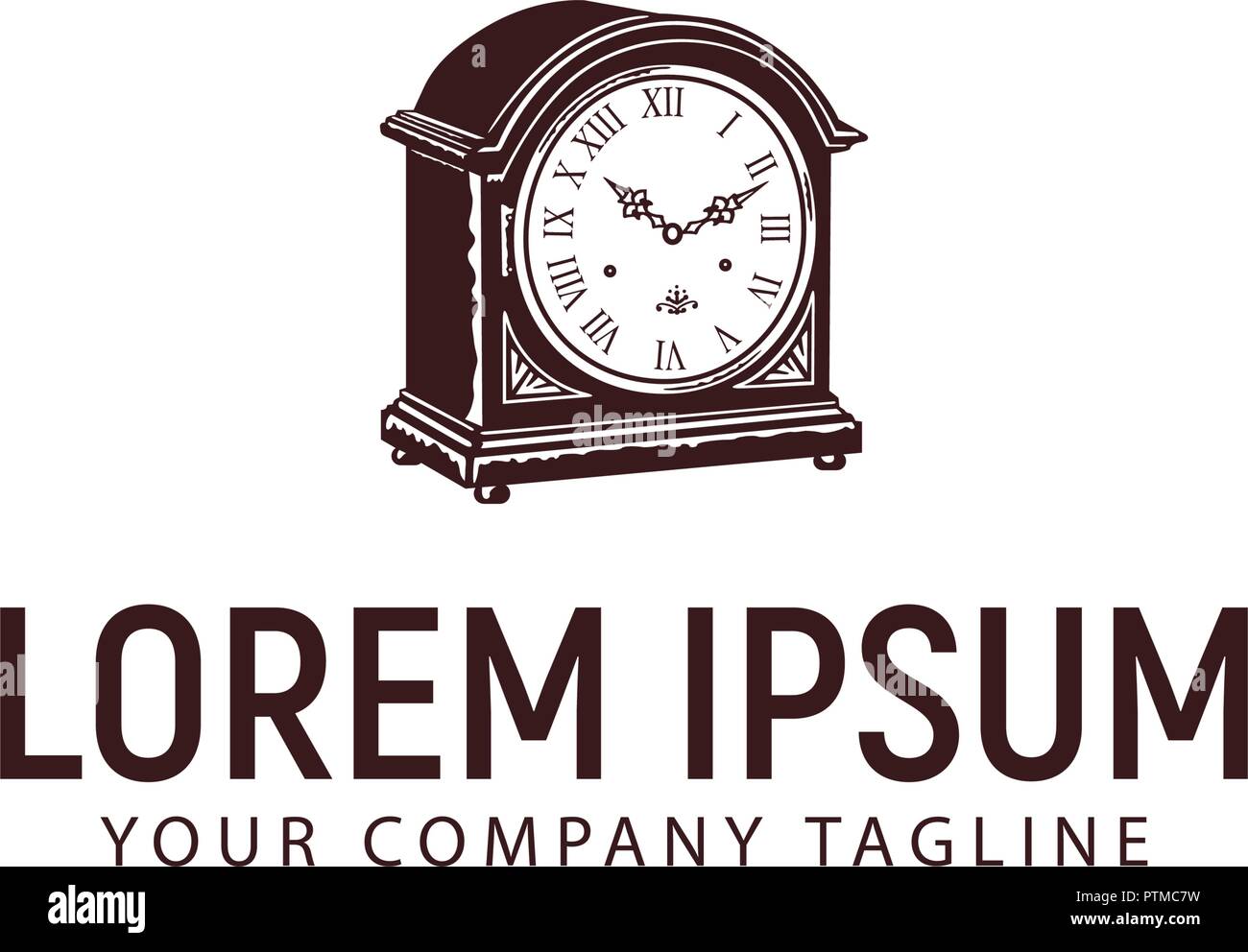 vintage clock logo design concept template Stock Vector Image & Art Alamy