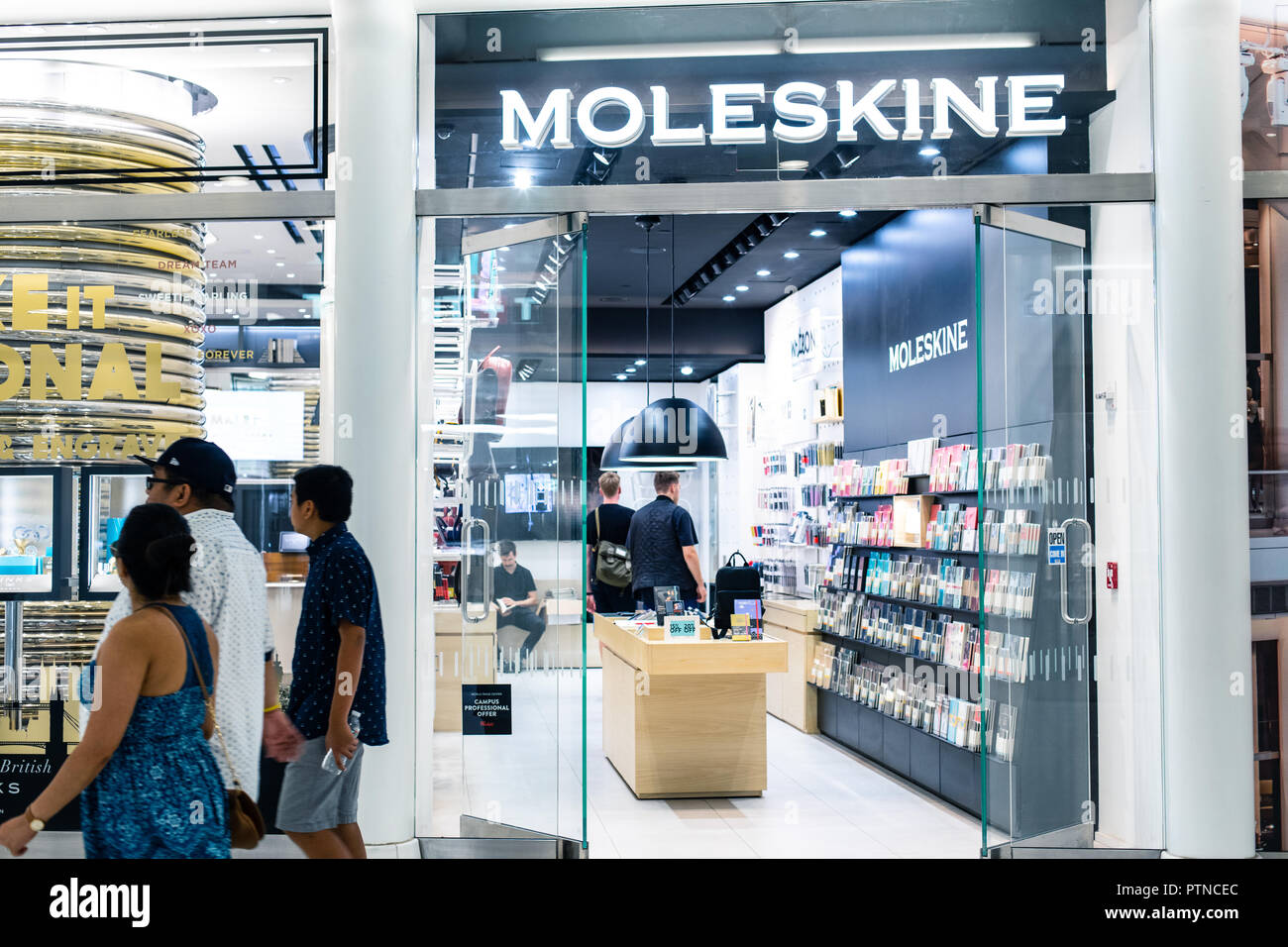 NEW YORK, USA - August, 2018: Official Moleskine store at Oculus Shopping  Center, New York. Moleskine is an Italian manufacturer, papermaker and  product designer founded in 1997 by Maria Sebregondi Stock Photo - Alamy