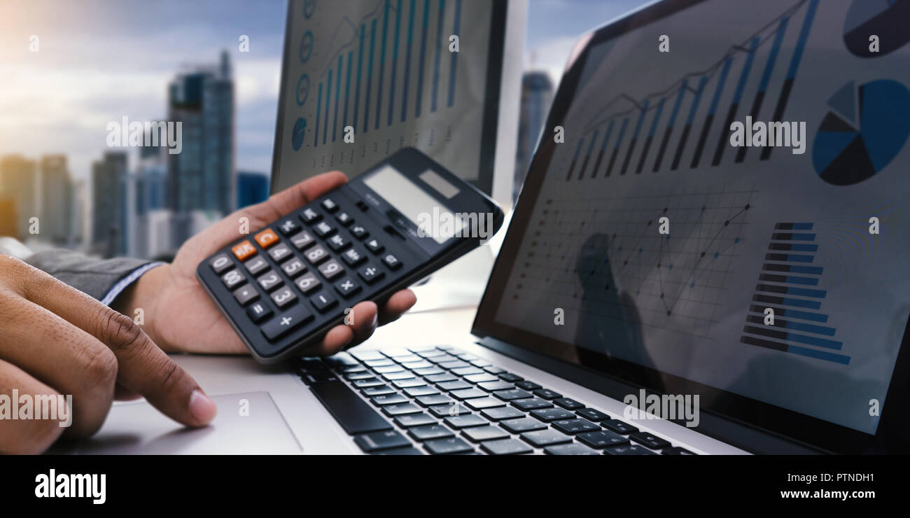 teamwork  reports  accounting concept analyzing  financial Stock Photo