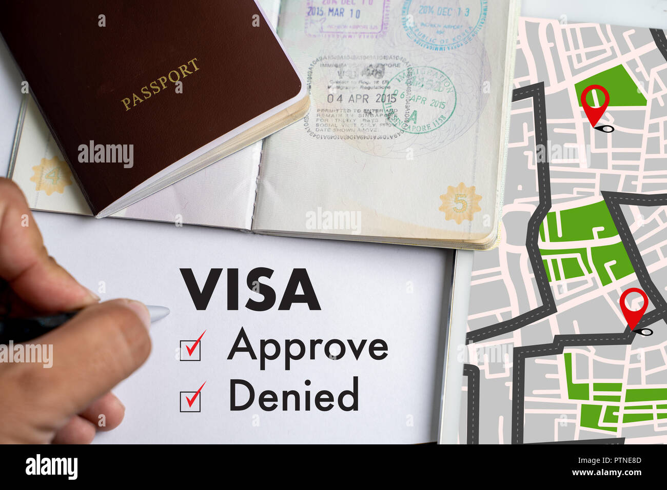 Visa passport approved stamped hi-res stock photography and images - Alamy
