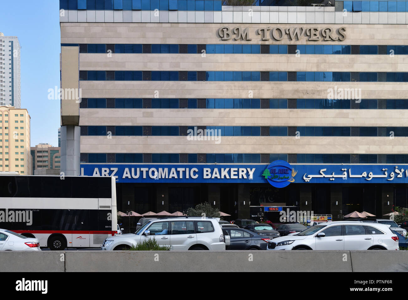 Dubai, UAE - April 10. 2018. BM Tower in Sharjah Stock Photo