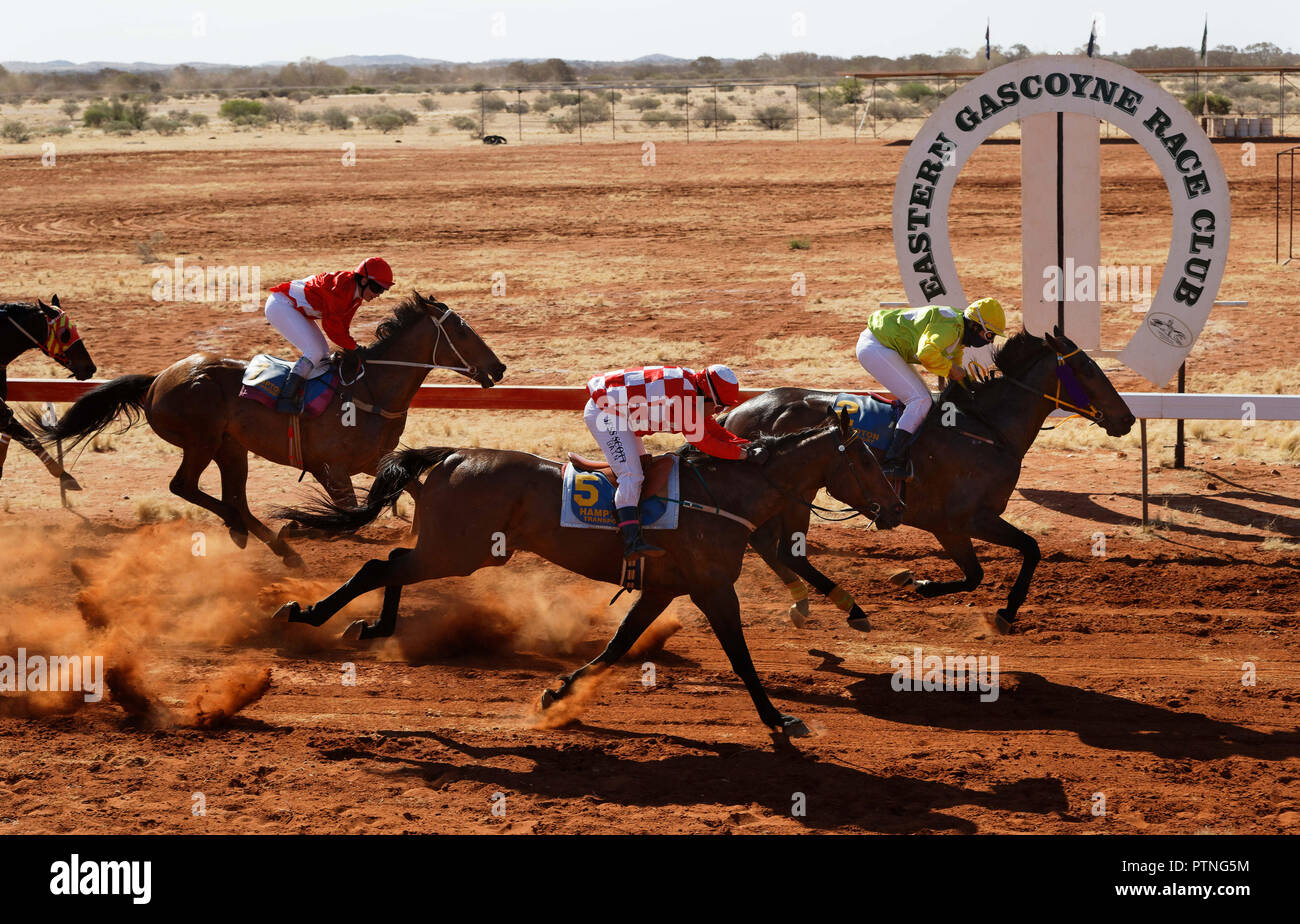 The 97th running of the annual bush horse races at Landor,,1000km north of Perth, Australia. Oct 2018. Stock Photo