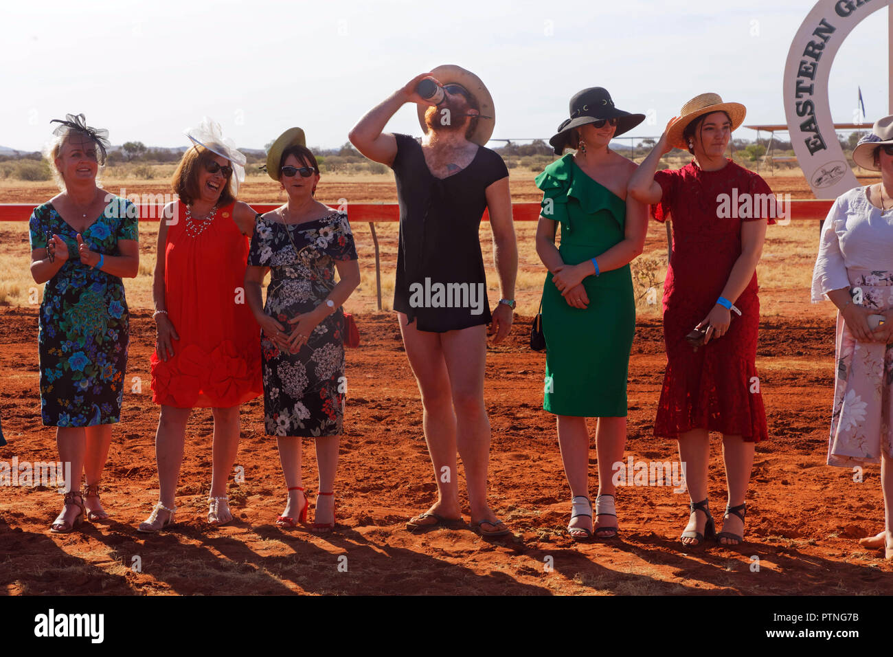 The 97th running of the annual bush races at Landor,  over 1000km north of Perth, is the social highlight for station families in the East Gascoyne re Stock Photo