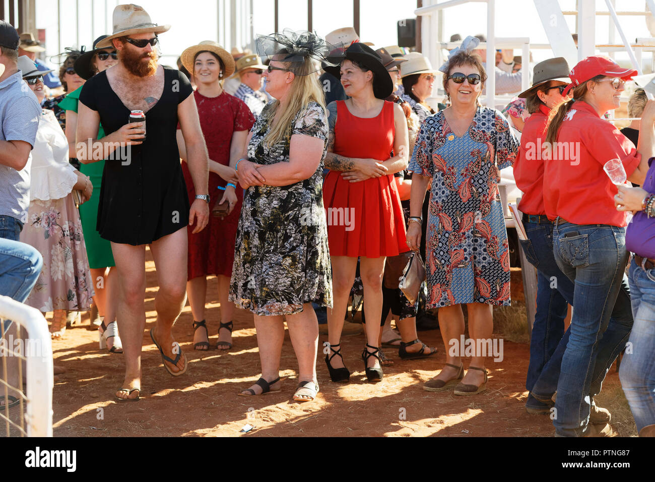 The 97th running of the annual bush races at Landor,  over 1000km north of Perth, is the social highlight for station families in the East Gascoyne re Stock Photo