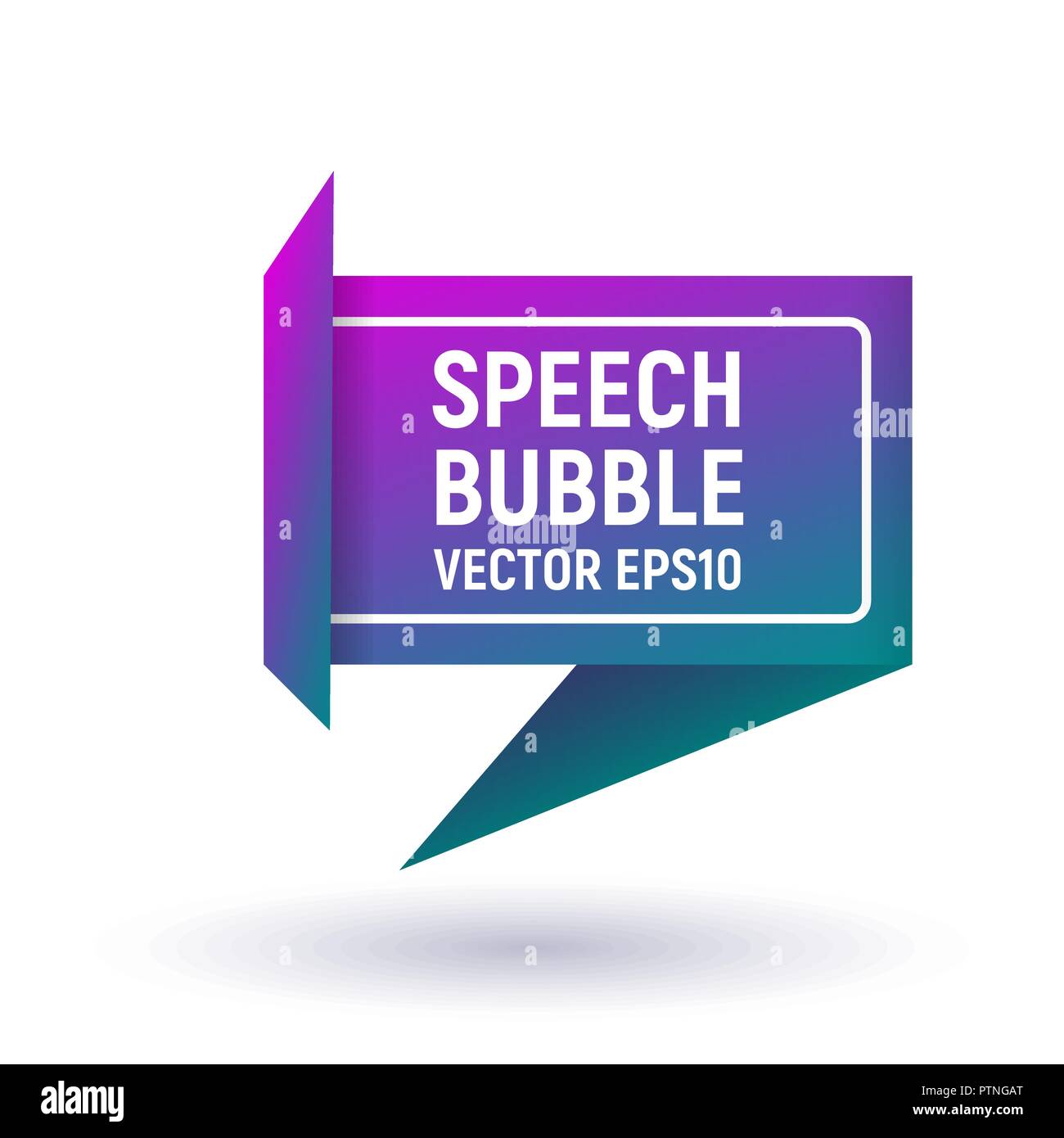 Bubble speech purple. Vector illustration. 3d icon. Stock Vector