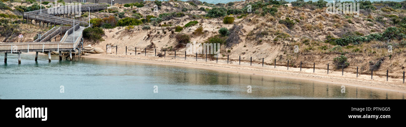 the scene is by the Onkaparinga River at Port Noarlunga South Stock Photo