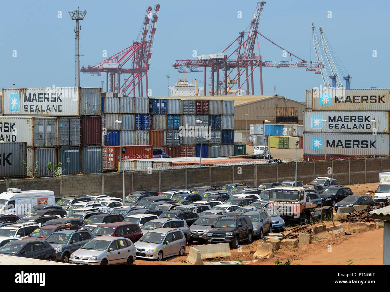 TOGO, Lome, port, PORT AUTONOME de LOMÉ (PAL), Container Terminal and RoRo  terminal for used cars from Europe Stock Photo - Alamy