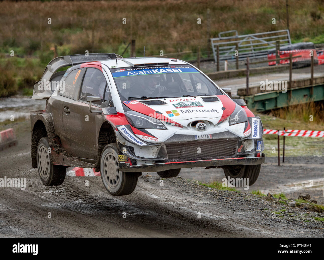 Esapekka Lappi/Janne Ferm, Toyota Yaris WRC, Toyota Gazoo Racing WRT, Wales Rally GB 2018 Stock Photo