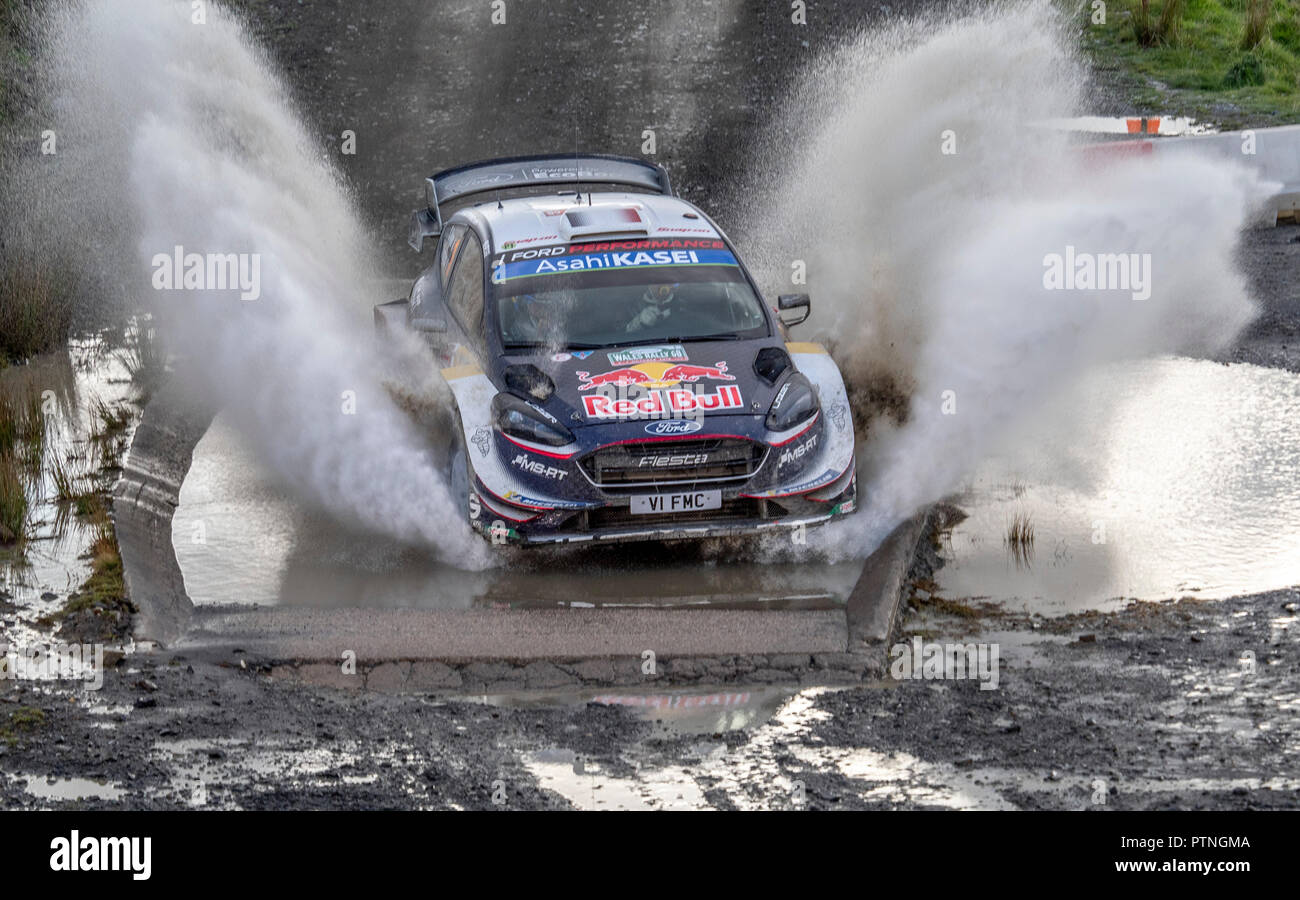 Sebastian Ogier/ Julien Ingrassia, M-Sport Ford World Rally Team, Ford Fiesta WRC, Wales Rally GB 2018 Stock Photo
