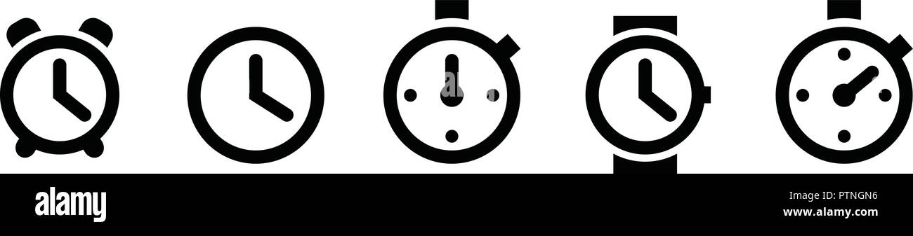 Clock set icons in trendy flat style isolated on white background ...