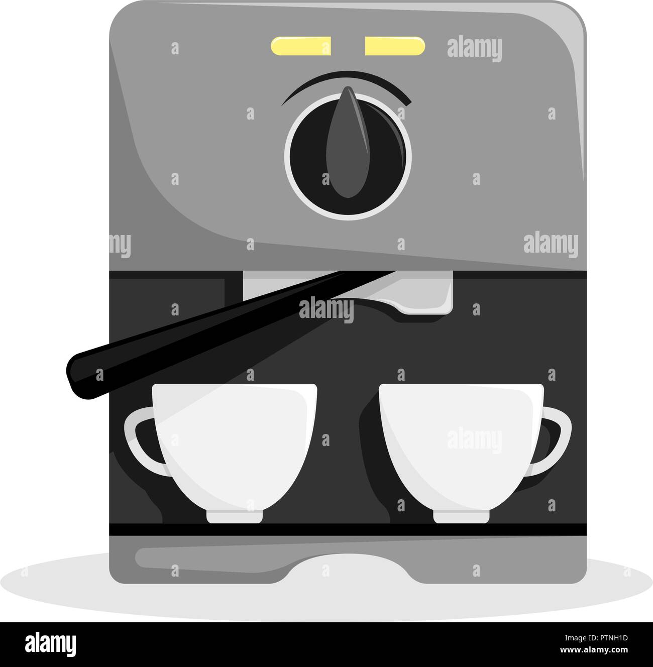 Carob coffee machine for home. Flat vector illustration. Stock Vector