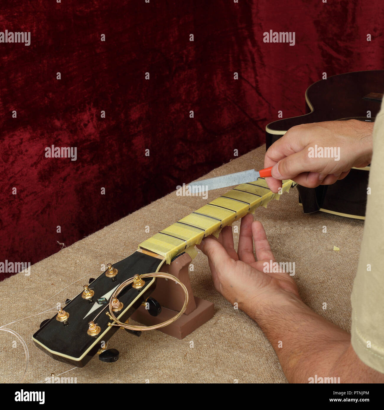 Musical instrument guitar repair and service Worker sharpen special