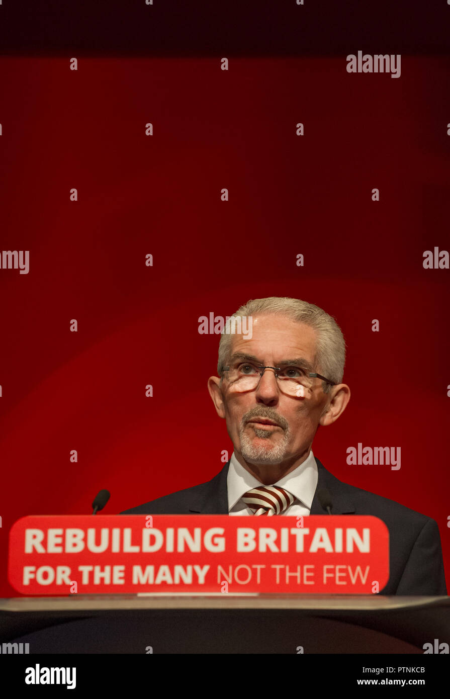 Harry Donaldson chair at the Labour party annual conference, 2018. Stock Photo