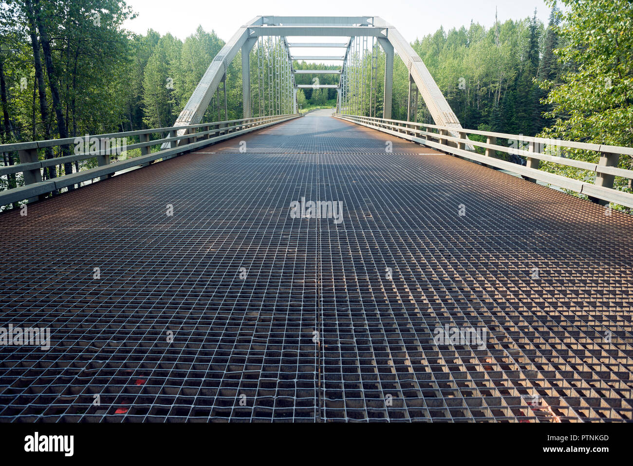 The BellIrving River Bridge in British Columbia, Canada Stock Photo