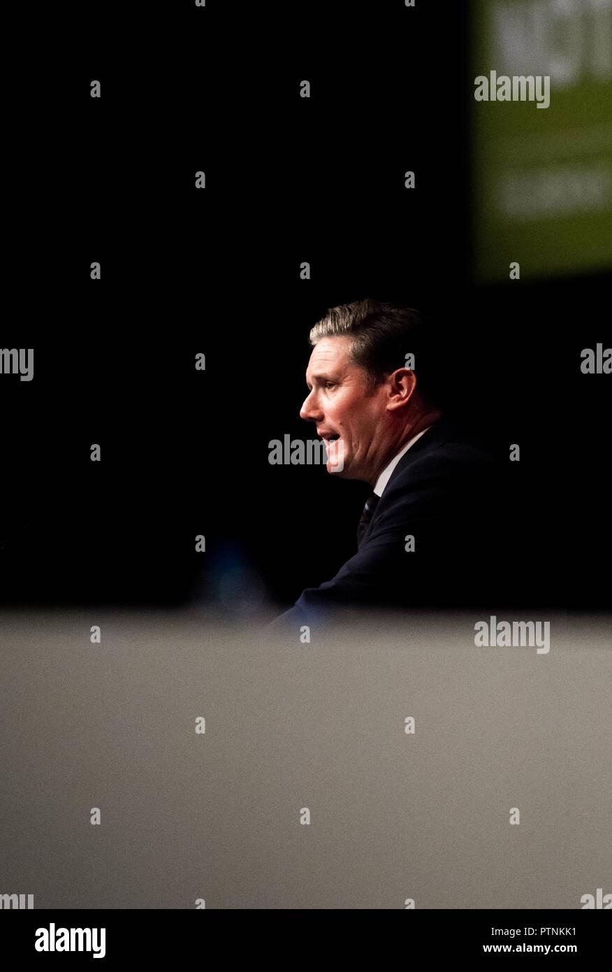 Keir Starmer M.P. Shadow Secretary of State for Exiting the European Union at the Labour Party Annual conference 2018, Liverpool. Stock Photo