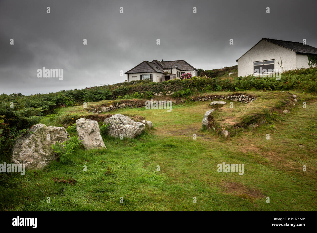 Holyhead Mountain Iron Age settlement, Anglesey, Wales, UK Stock Photo