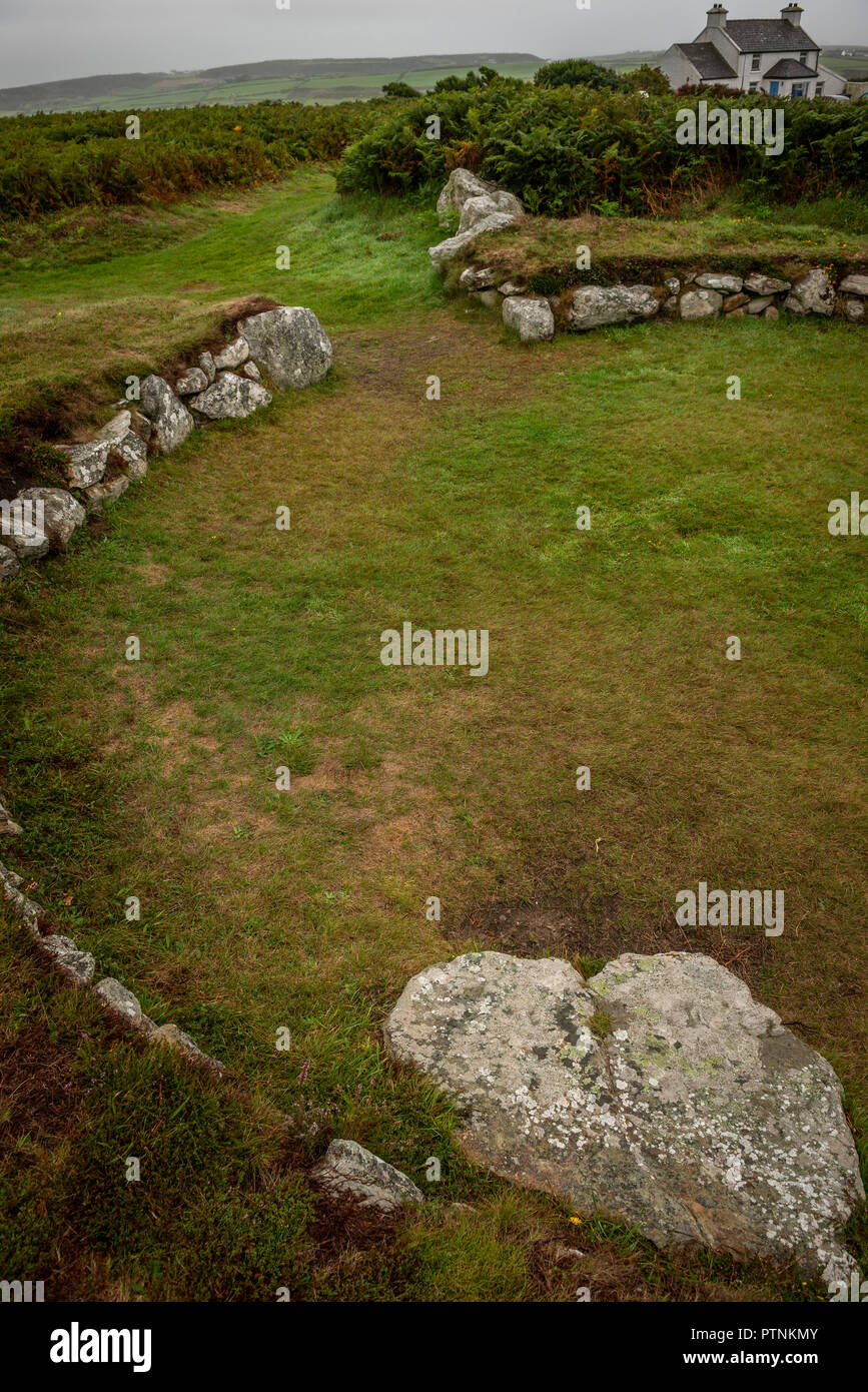 Holyhead Mountain Iron Age settlement, Anglesey, Wales, UK Stock Photo