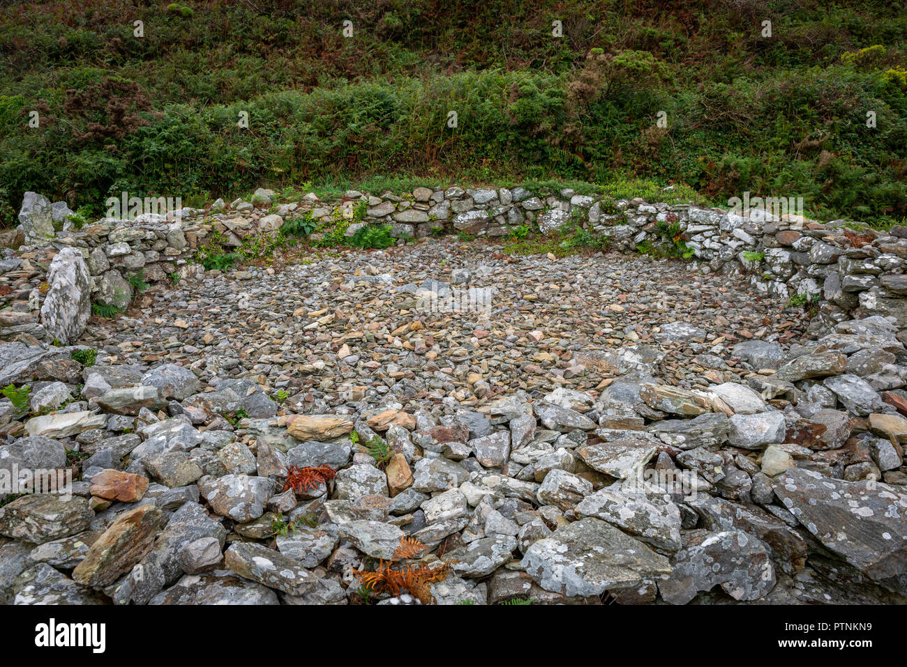 Holyhead Mountain Iron Age settlement, Anglesey, Wales, UK Stock Photo