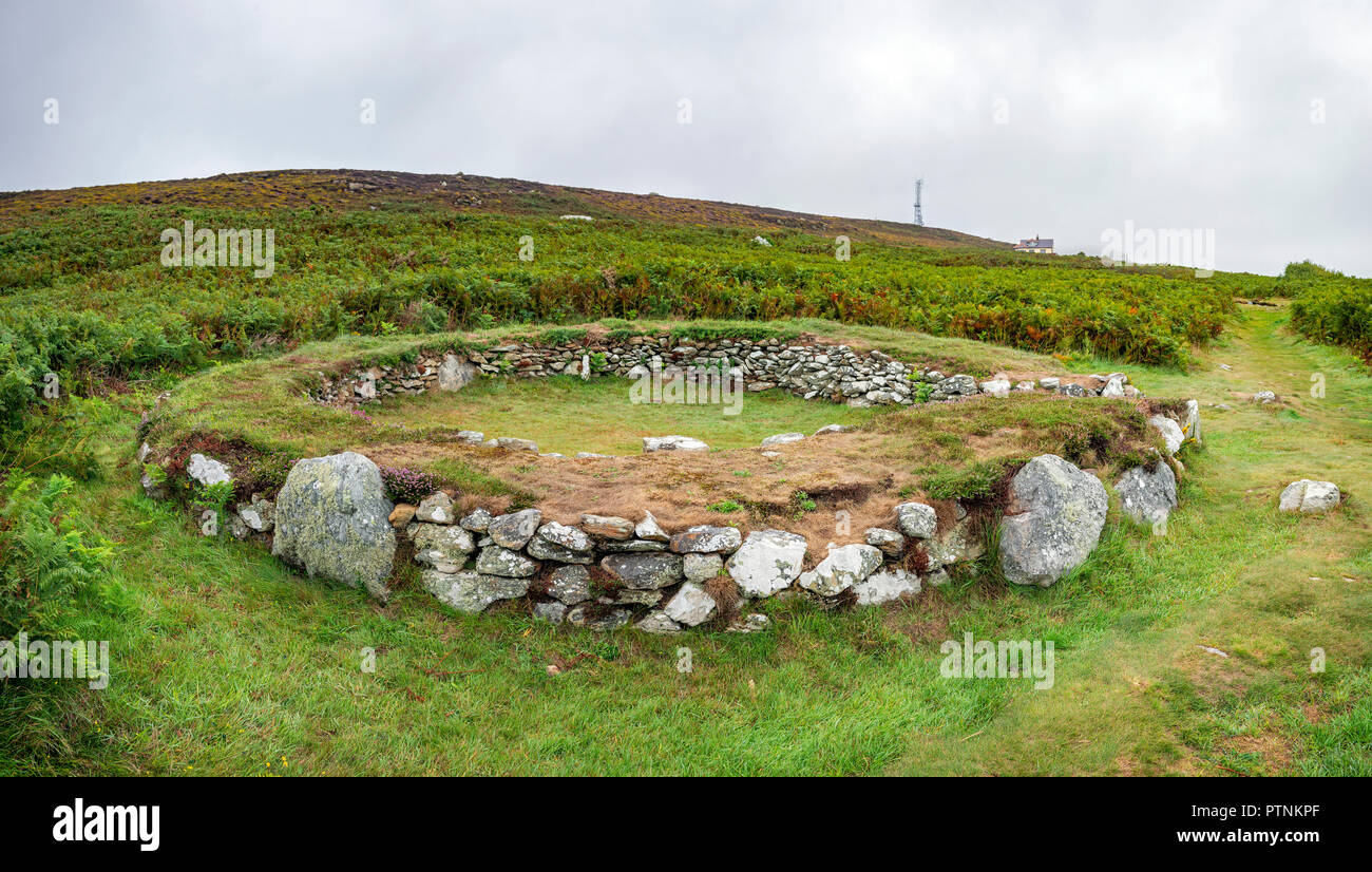 Holyhead Mountain Iron Age settlement, Anglesey, Wales, UK Stock Photo