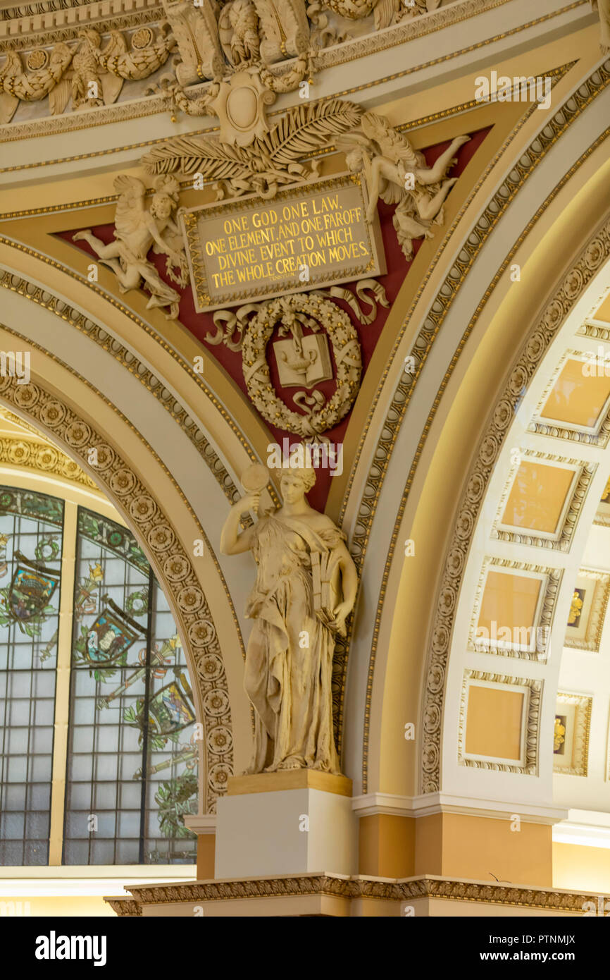 The Main Reagind Room. Library of Congress. Washington DC, USA Stock ...