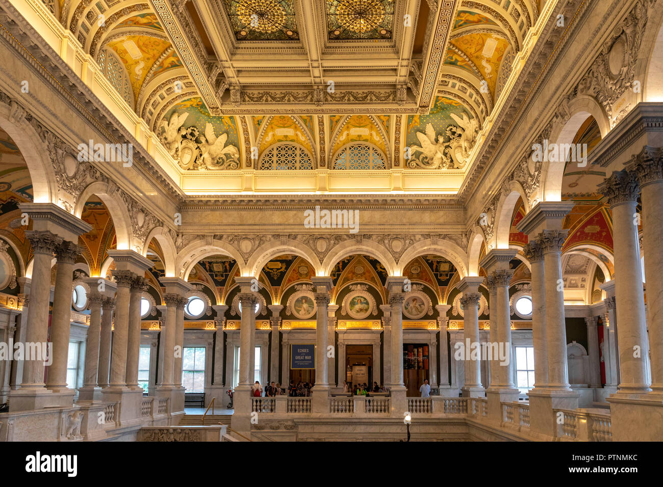 The Great Hall interior. Library of Congress. Washington DC, USA Stock Photo
