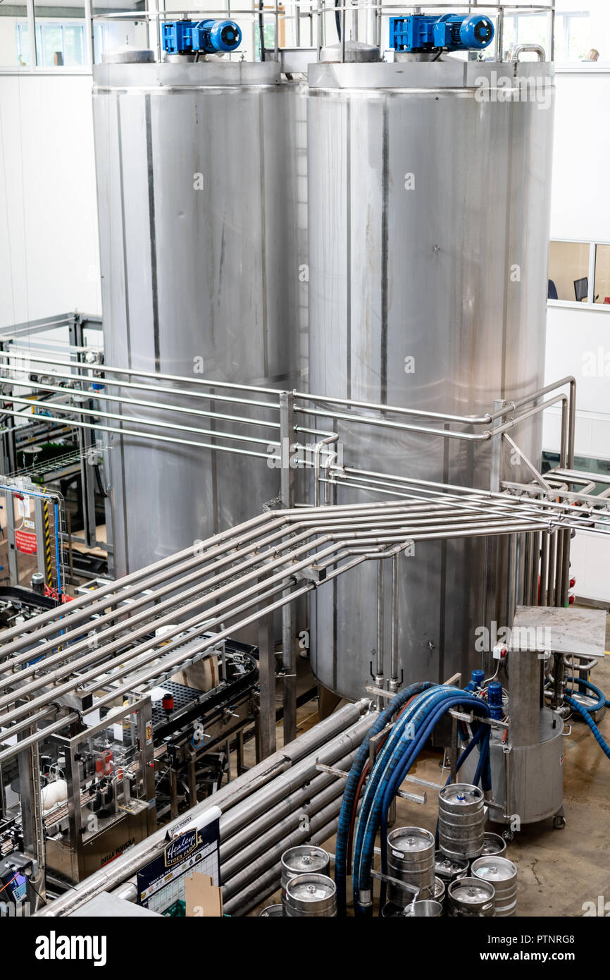 Cyder/Cider production at Healeys Cyder Farm, Cornwall, UK Stock Photo
